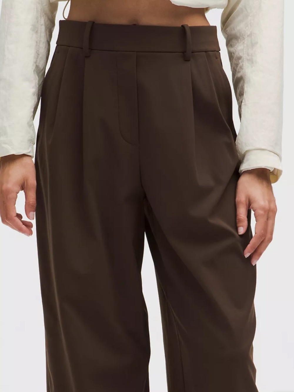 lululemon Daydrift High-Rise Wide-Leg Trouser Regular Walnut Crunch Size M - Picture 8 of 8